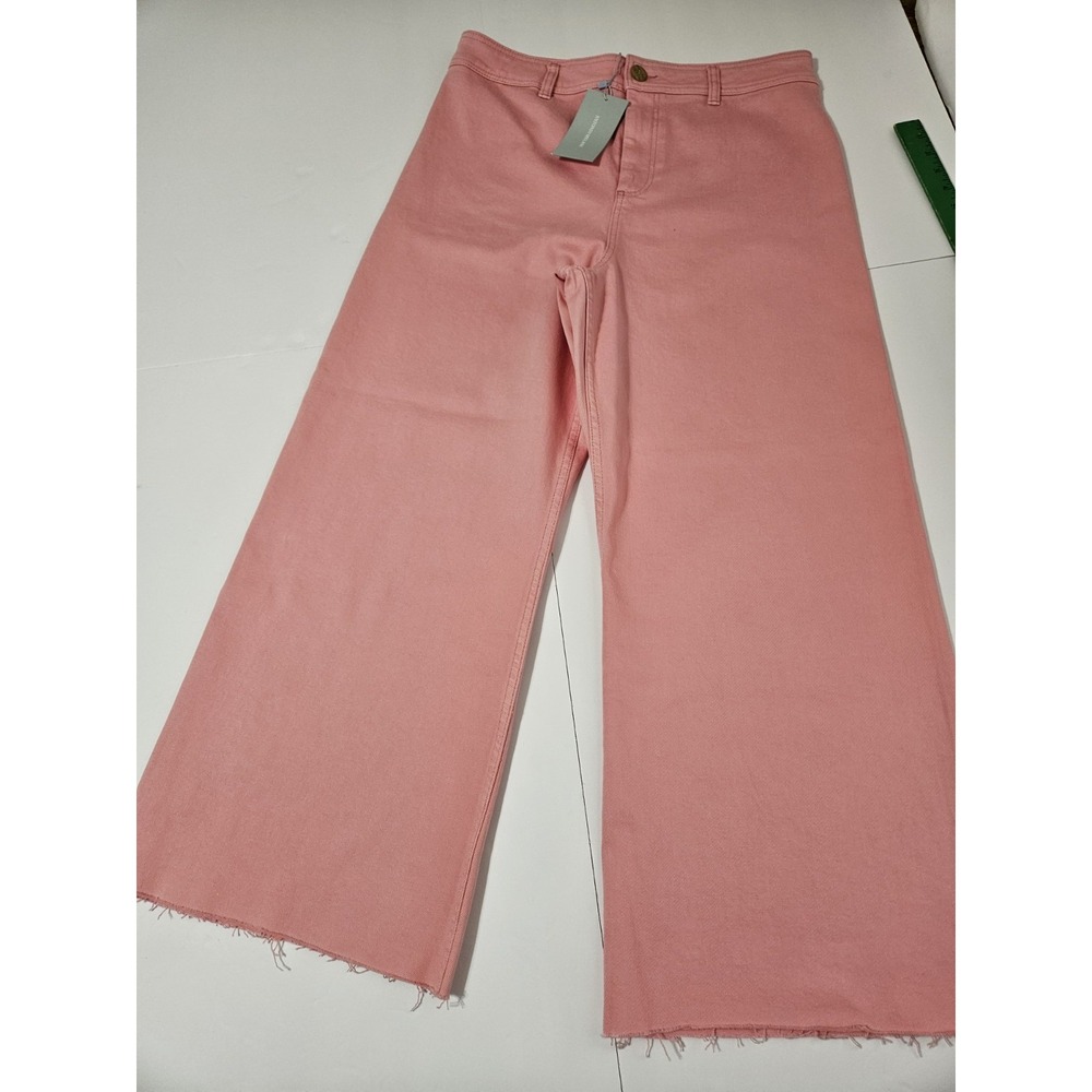 NWT Antonio Melani "Alexandra" High-Rise Wide-Leg Jeans Taffy Pink Womens 14